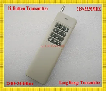 

Long Range Remote Control 12 CH Button Transmitter TX Big Button Wireless Remote 200-3000m Radio Remote Key 315/433.92mhz