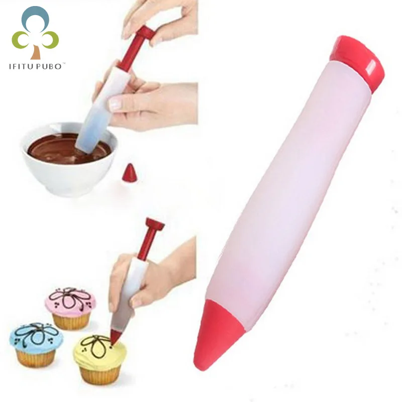 

Silicone Food Writing Pen Chocolate Decorating tools Cake Mold Cream cup cookie Icing Piping Pastry Nozzle kitchen accessoriesTD