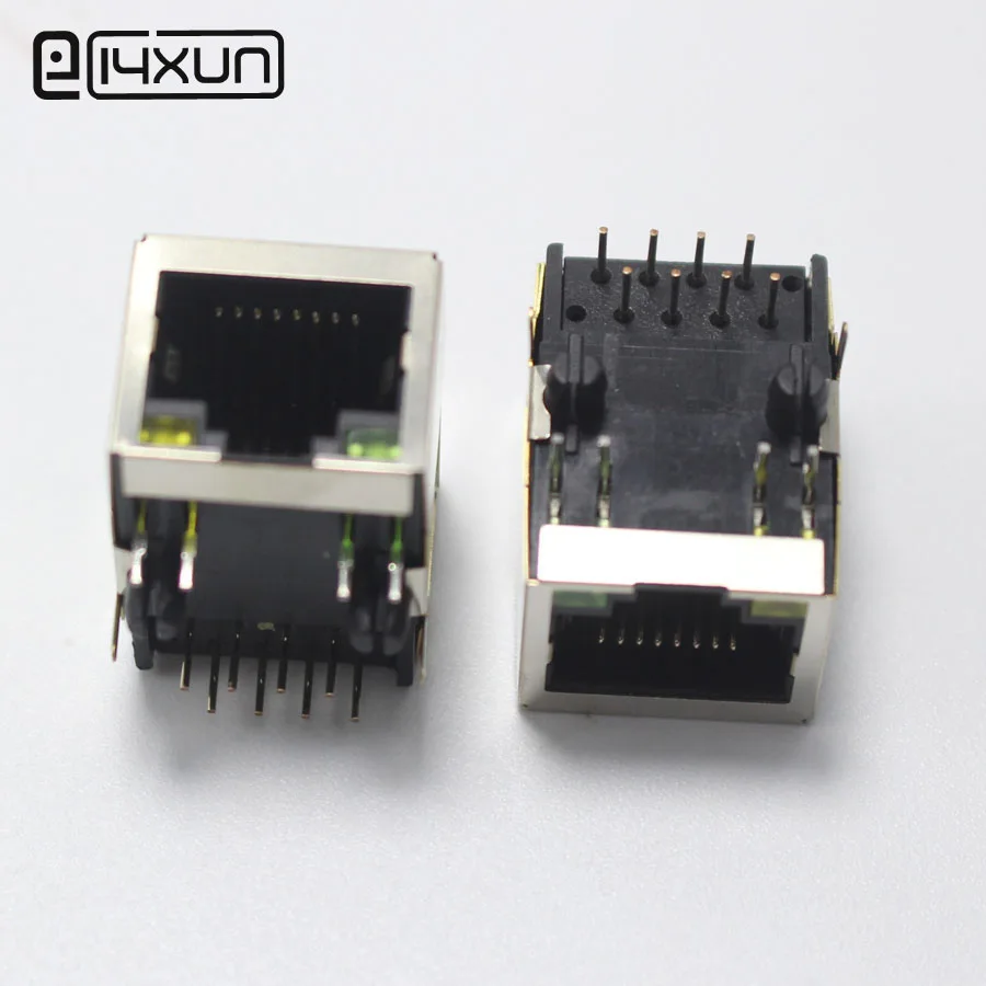 

1pcs HR911105A RJ45 New network transformer HY911105A RJ45 with light filters Connector Shielded with LED Lamp 911105A