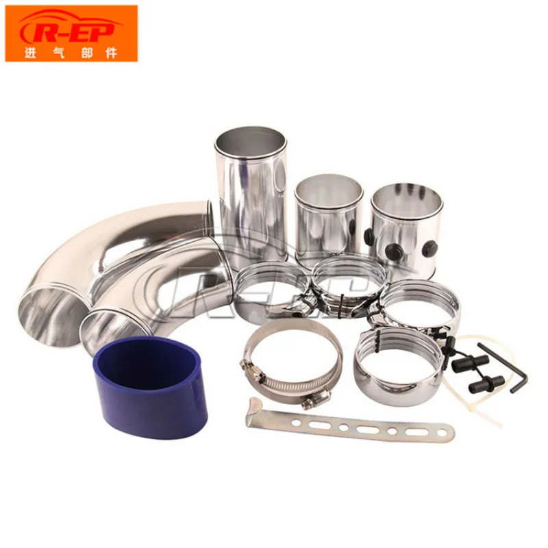 

Universal 3 "76mm Air Inlet Pipe Aluminum alloy set Turbo Inlet Tube Direct Cold Air Filter Injection System Car intake pipe set