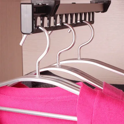 

High-end wardrobe hardware cloakroom clothes hanger multi-function push-pull telescopic top loading hanger clothes rail