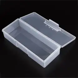 Пластик прозрачный твердый принадлежности для ногтей пластины для ногтей коробка для хранения инструментов буфера Файлы нажмите
