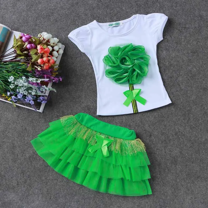 

Tiange Summer Design Flower Dress For Girls Princess Kid's Dress Kids T Shirt + Pants Clothing Outwear Baby Princess Dresses