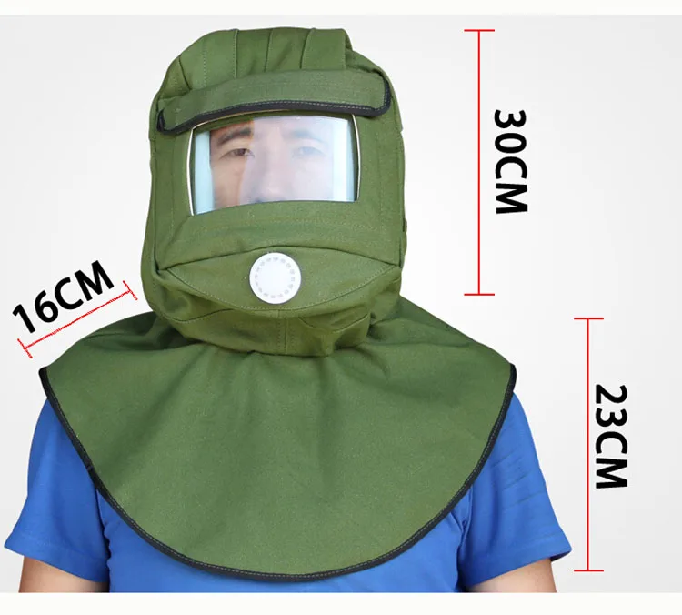 CCGK Painting Protective Mask Dustproof hood Sandblasting Protective Cap Industrial Grinding Labor helmet Anti Dust Equipment (7)