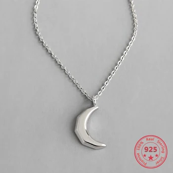 

Pure 925 Silver Crescent Moon Friendship Pendants 2019 Women's Necklace Bohemian Jewelry