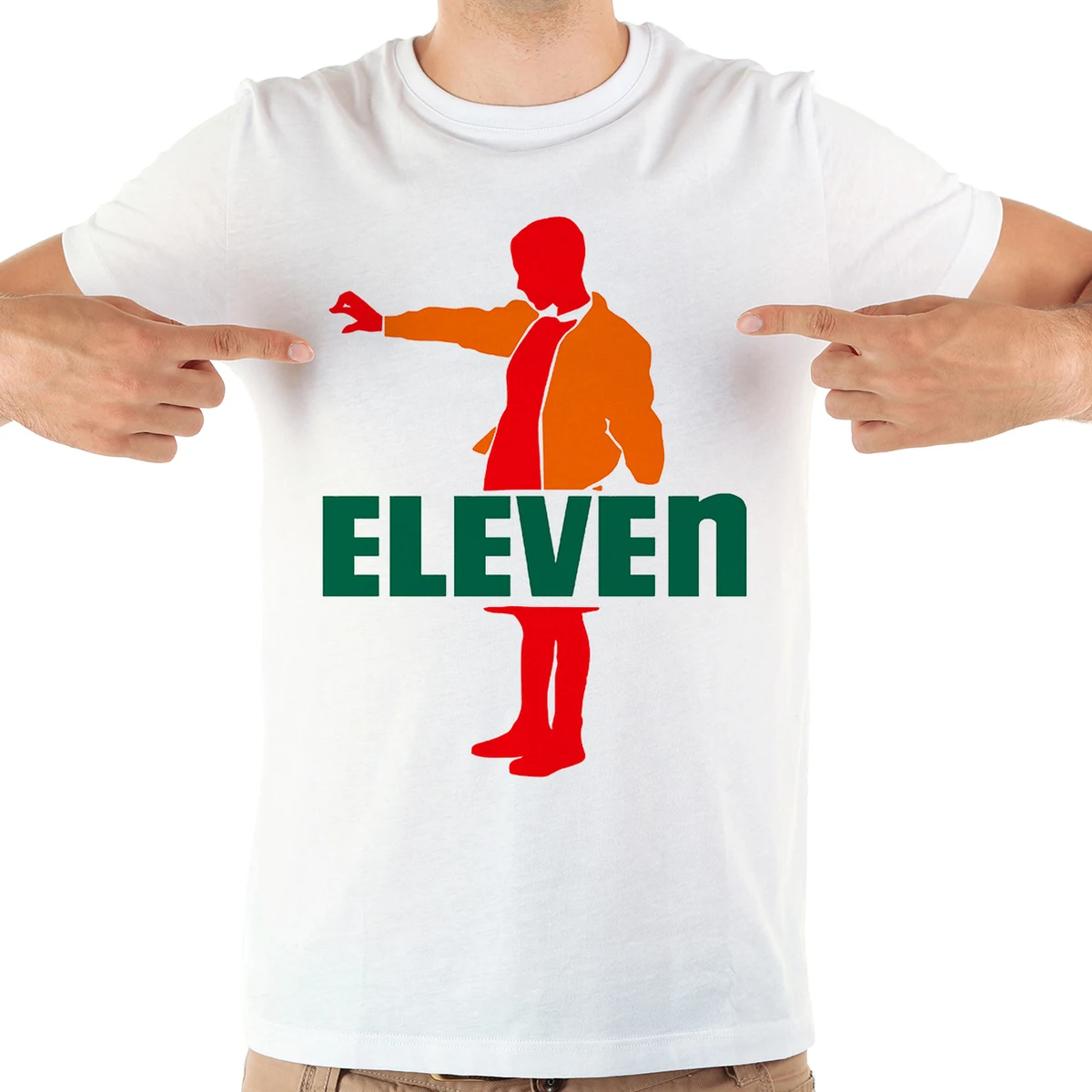Мужская футболка stranger seven eleven белая Повседневная с короткими рукавами лето