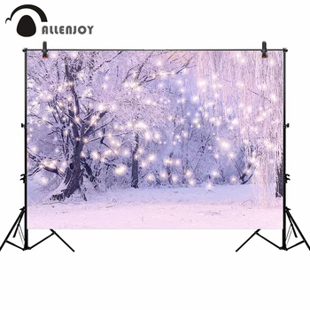 

Allenjoy background for photo winter forest snowflakes christmas holiday snowfall on frozen trees dreamy backdrop wall-papers