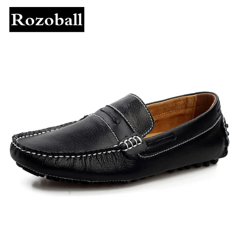 

Rozoball Shoes Men Casual Shoes Fashion Driving Loafers Men Breathable Italian Leather Shoes Men Soft Moccasins Footwear Male