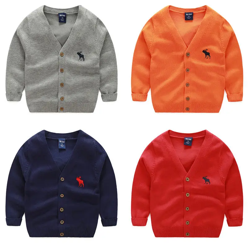

New Cotton Kids Cardigan Boys Girls Children's Knit Cardigan Sweaters Spring Outerwear Sweater Baby Clothes 5 Colors 2-7years