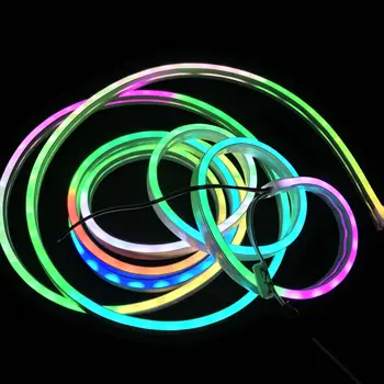 

7mm*14m/3m DC5V SK6812 addressable led neon flexible pixel light,RGB full color;60leds/m;IP65;flat surface/side emitting