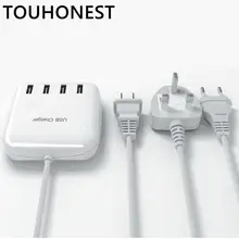 Быстрый Универсальный 4 USB зарядное устройство порты и разъёмы Smart док станции Desktop полосы гнездо адаптера питания для iphone samsung мобильного телефона Планш