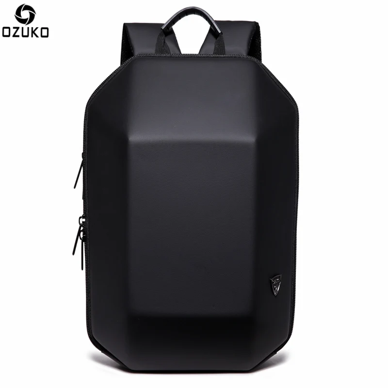 

OZUKO Laptop Backpack Black Stereoscopic Men's Backpack Large Capacity Multifunction Casual Fashion Anti-theft Computer Backpack