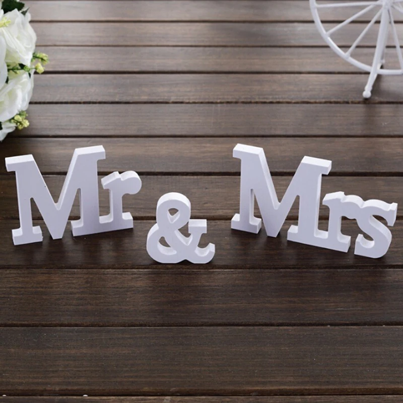 3 шт./набор вечерние свадебные украшения с белыми буквами Mr &amp Mrs | Дом и сад