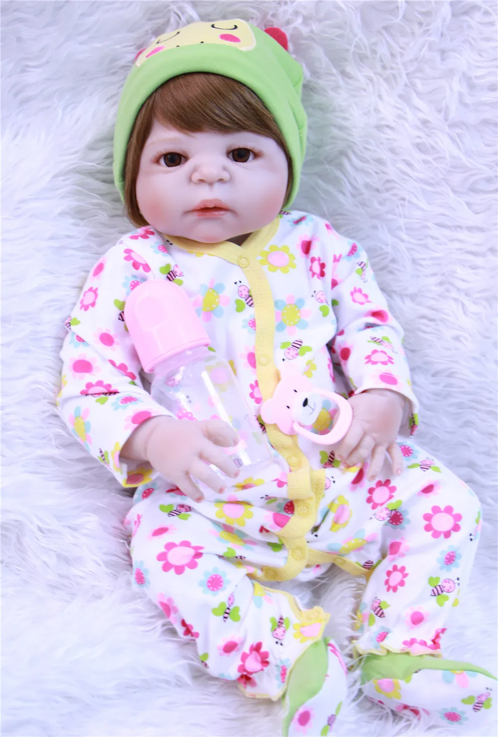 

22inch 55cm Full silicone Vinyl Princess Toddler Babies Dolls modeling Girls Birthday Gift Present Child Play House Toy