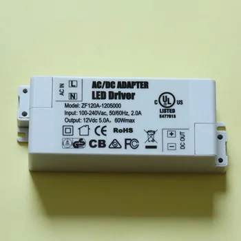 

100PCS/LOT DC12V5A 60W Mini Ultra-thin Compact size LED Drive power supply AC/DC Adapter