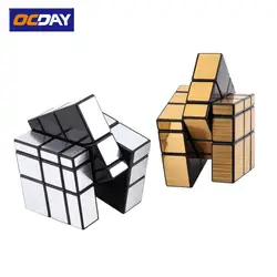 Магический куб Новый 3x3x3 компактный и карманное зеркало блоки серебряные блестящие головоломки головоломка малыш смешной по всему миру