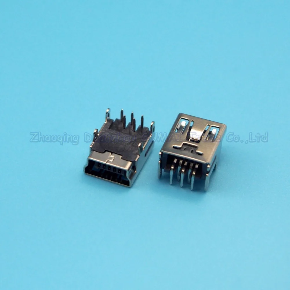 200 قطع v3 5pin 90 درجة البسيطة usb usb جاك أنثى المقبس موصل 5 وعاء صغير 4 القدم