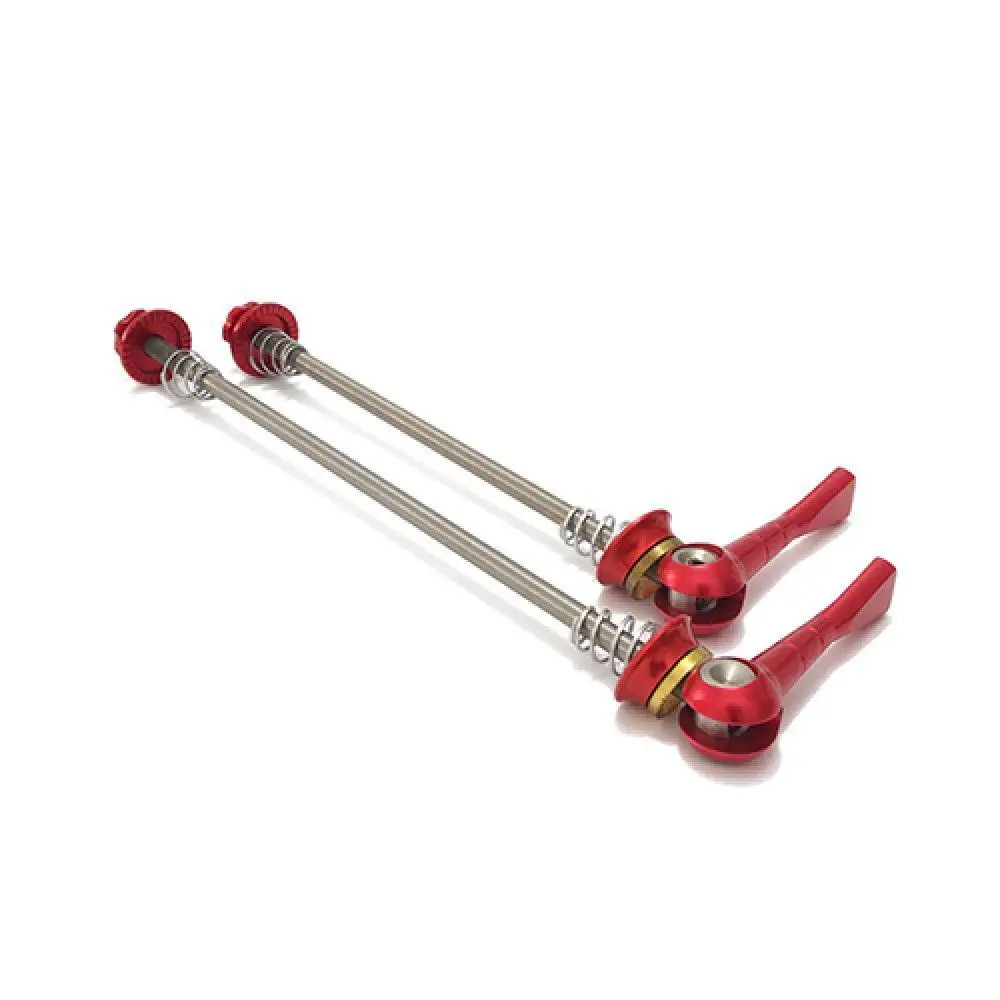 1 пара титановых шампуров для велосипеда Ti 100/130/135 мм MTB шоссейные велосипедные быстросъемные части для горного велосипеда сверхлегкие медные кольца - Цвет: red