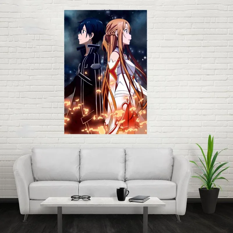 Nice New Sword Art Online Poster Custom Canvas Poster Art Home Decoration Cloth Fabric Wall Poster Print Silk Fabric Print