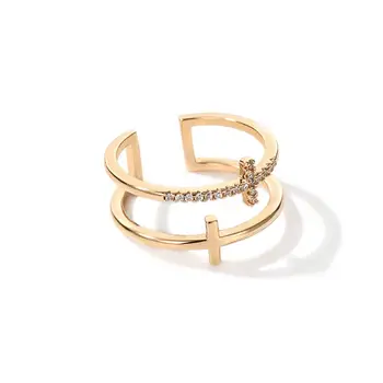 

ZEGL male and female ring couple ring ring finger ring ladies tail ring cross decoration ring index ring