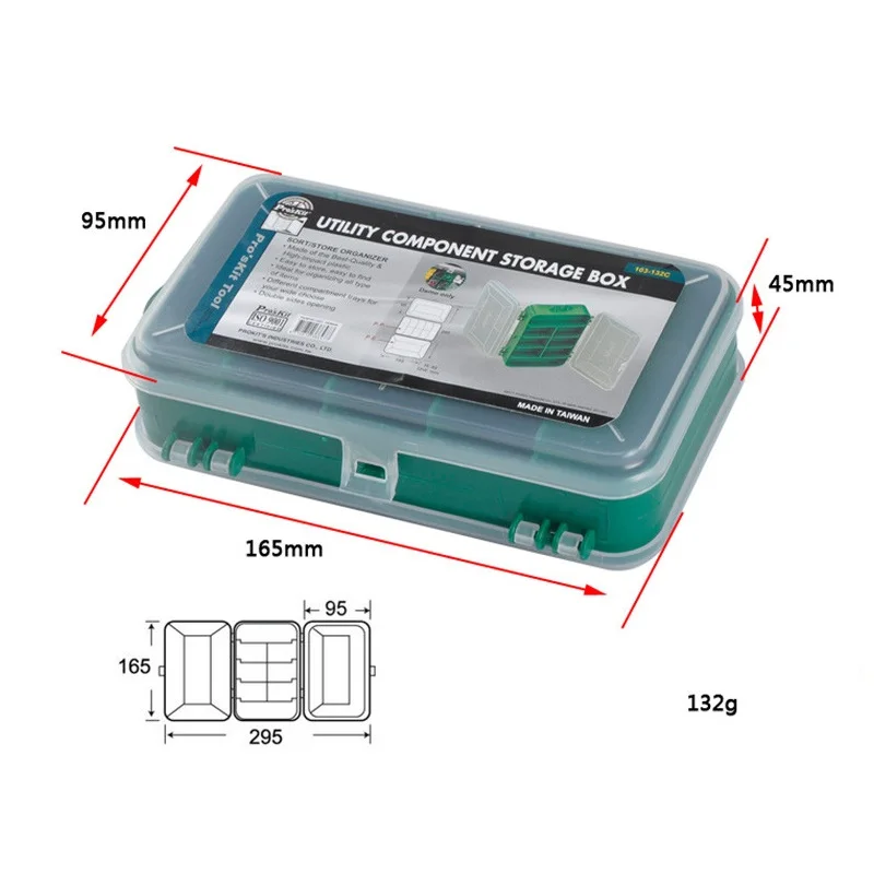 100% оригинальные Тайвань Pro'sKit 103-132C удобное размещение деталей ящик для хранения инструментов электронных компонентов ящик для хранения