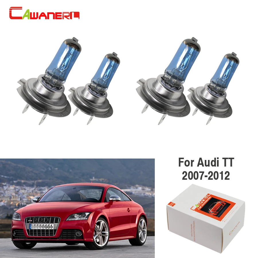 Cawanerl 2 Pair 100W H7 Car Halogen Light For Audi TT 2007 2012