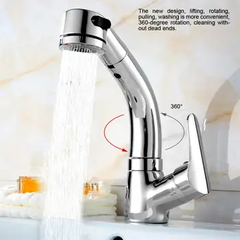 

Copper Bathroom Sink Faucet Lift and Pull One-Handle Kitchen Water-Mixer Tap basin faucet G1/2" torneira do banheiro