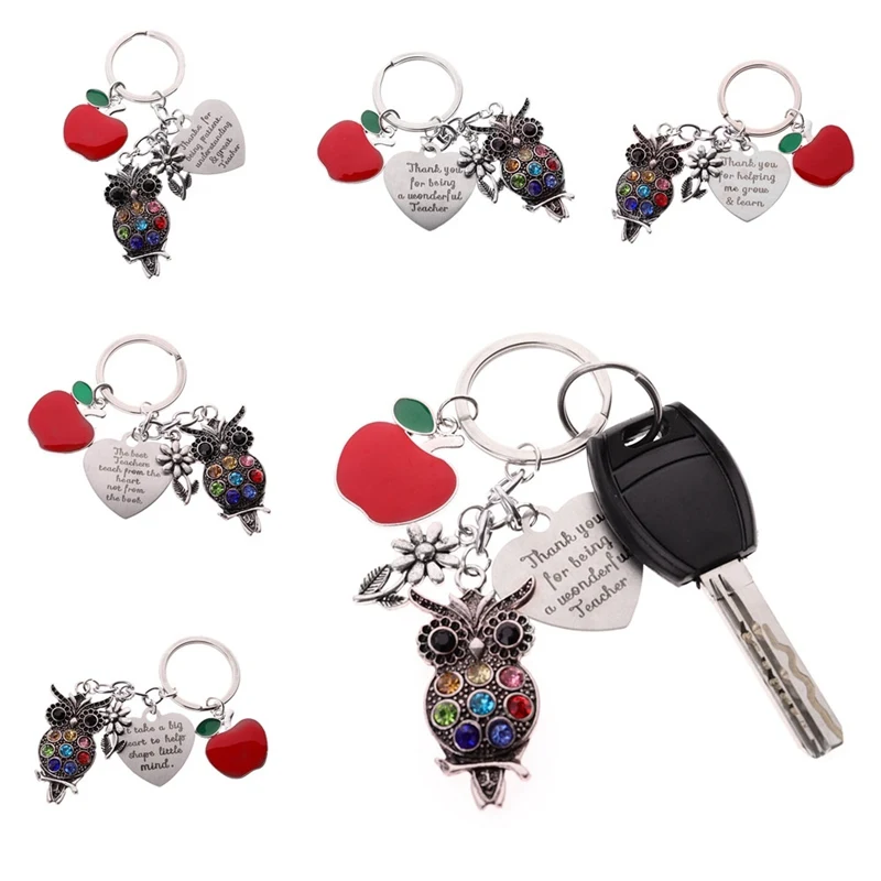 

GIFT FOR TEACHER - Cute Owl Charm Purse Handbag Car Key Keyring Keychain Teaching Assistant Nursery Party Wedding Birthday Gift