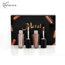 Niceface 6 шт./компл. Лот Профессиональный макияж набор матовый блеск для губ комплект длительный Цвета Водонепроницаемый металлический блеск для губ, Матовая жидкая губная помада