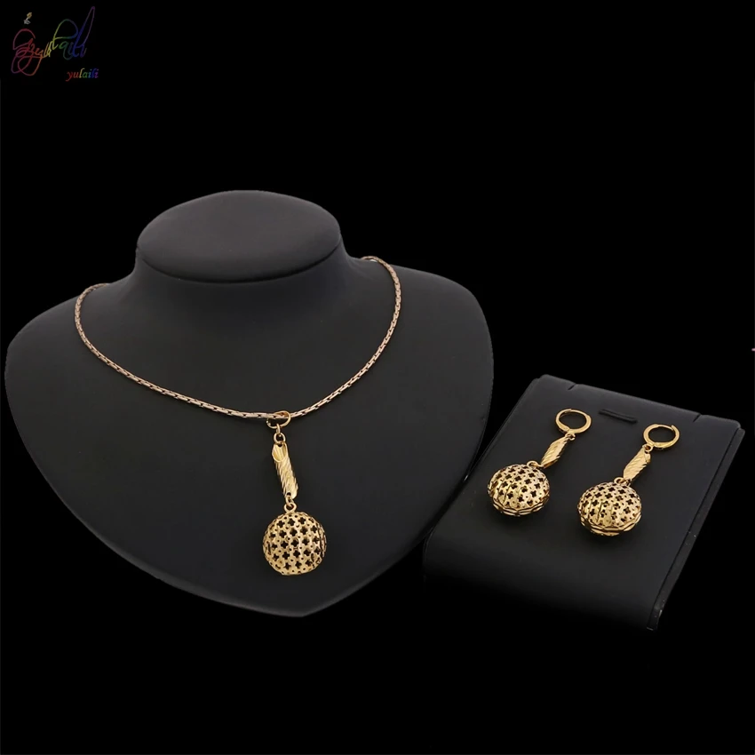 

Yulaili Top Quality Simple Design Jewelry Set 2PCS Necklace Earring For Women