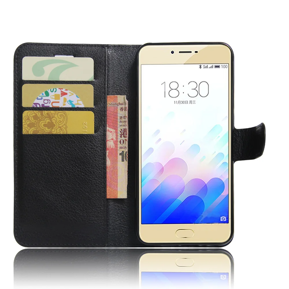 

Meizu Meilan X Case Litchi Texture Leather Case for Meizu Meilan X / M3X 5.5 inch Wallet Stand Style Magnetic Protective Shell