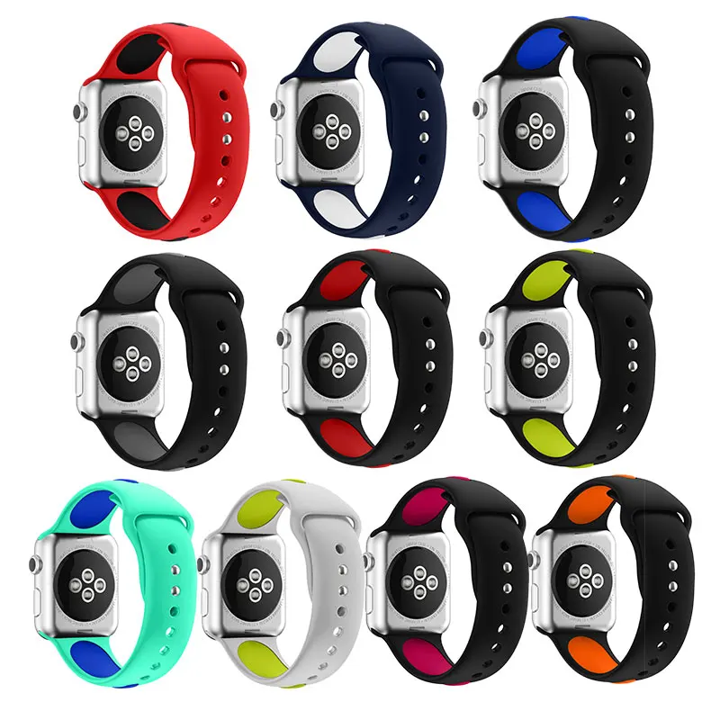 Полосатый силиконовый ремешок для Apple Watch Sport Correa Loop Band Замена для iwatch IOS Smartwatch Браслет серии 4/3/2/1