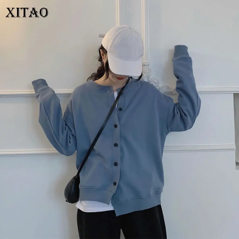 

XITAO Irregular Match All Black Blue Jacket Korean Fashion Women Clothes 2019 Autumn Cardigans Coat Fashion Full Sleeve WLD2135