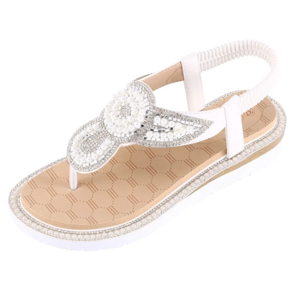 2019 Women's hollow sandals summer pinch flat plus size ladies shoes platform sandals non-slip gladiator sandals slippers 40J2 (2)