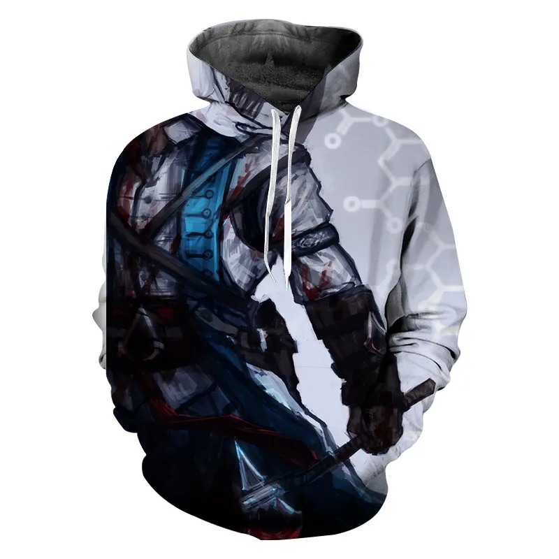 2019 горячая Распродажа Assassins Creed 3D печать толстовки одежда Повседневная с длинным