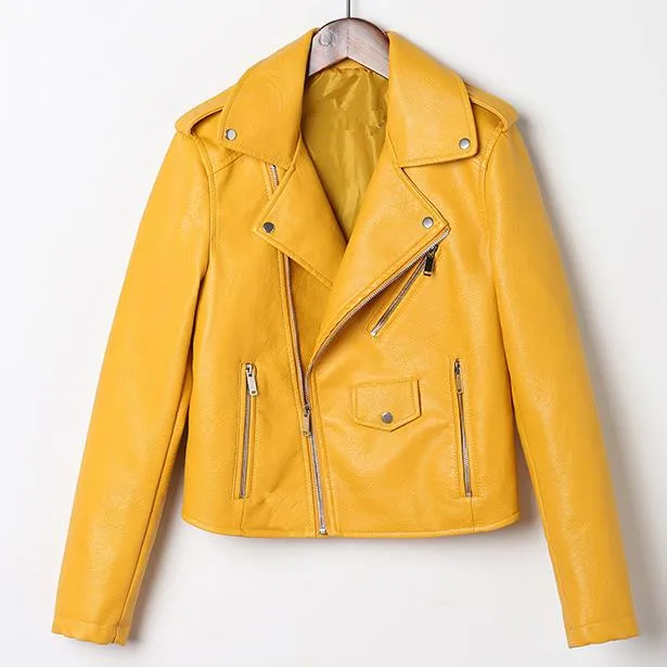 

Female Veste La Chaqueta Manteau Abrigo Lady Motorcycle Pu Leather Jackets Women Winter Coats Fall Zipper Outerwear Jacket Coat