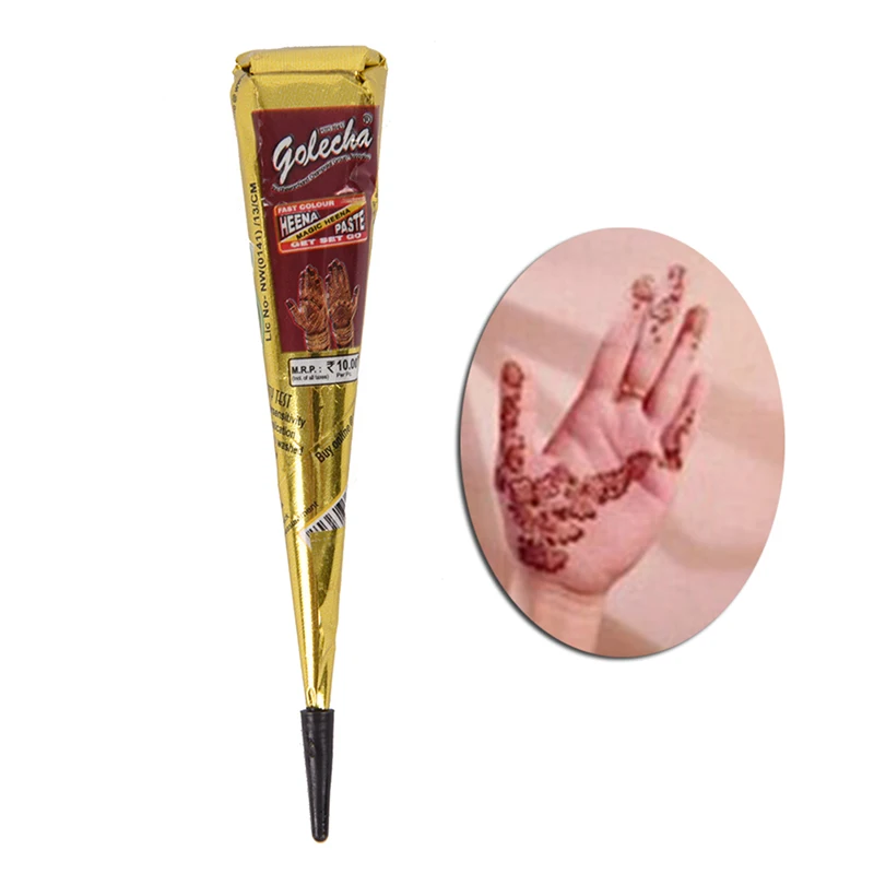 3 шт. 25 г красота для женщин палец крем краска для тела временный рисунок для татуировки трафарет темно красный цвет индийская хна паста конус - Цвет: as shown