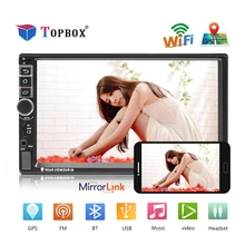 Topbox 2 Дин Радио Android gps-навигация Авторадио Bluetooth, Wi Fi MirrorLink мультимедийный плеер Поддержка Camrea аудио стерео