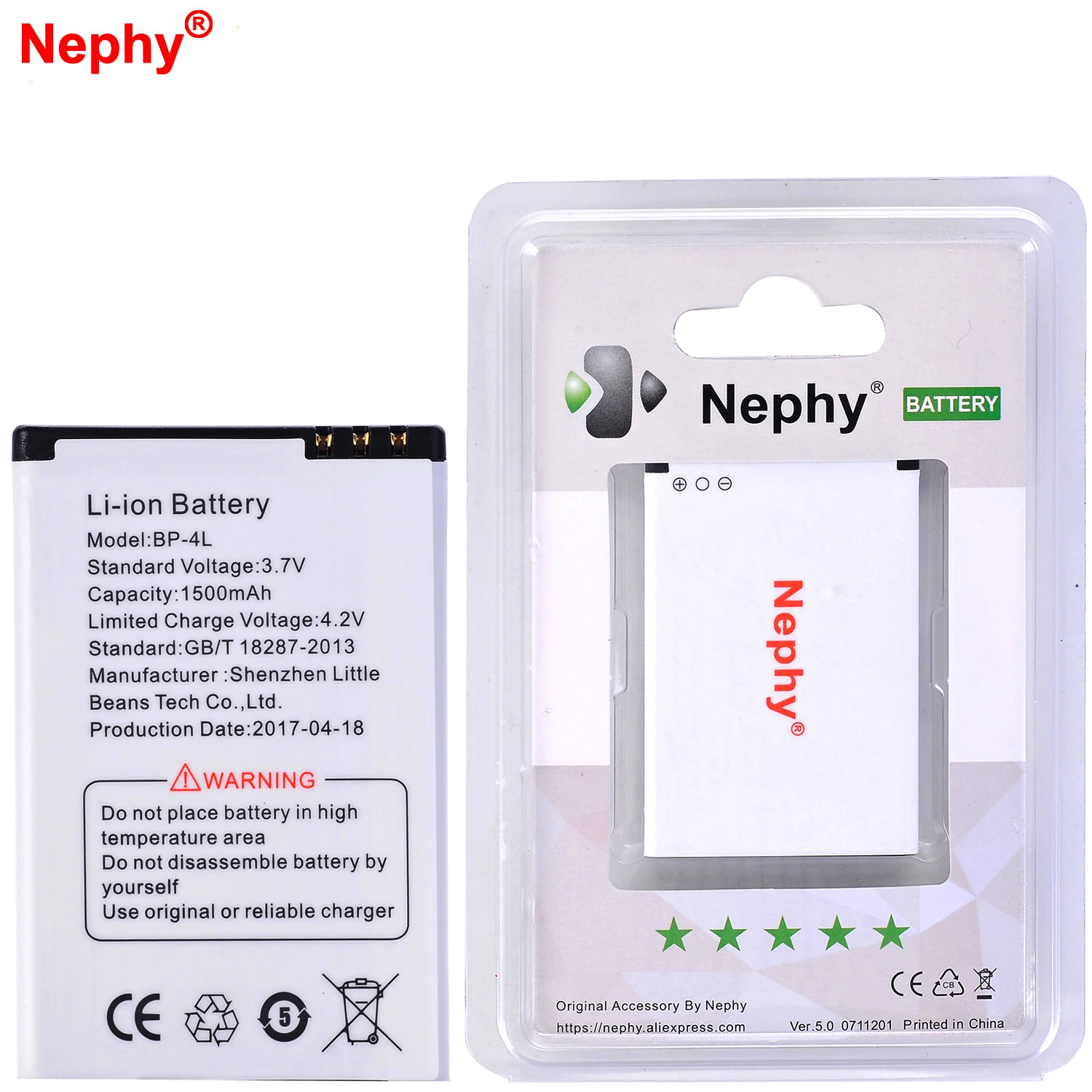 Nephy оригинальный Батарея BP 4L для NOKIA E52 E55 E61 E61i E63 E71 E71X E72 E72i E73 E90 E90i E95 N97 N97i N810 6760 1500