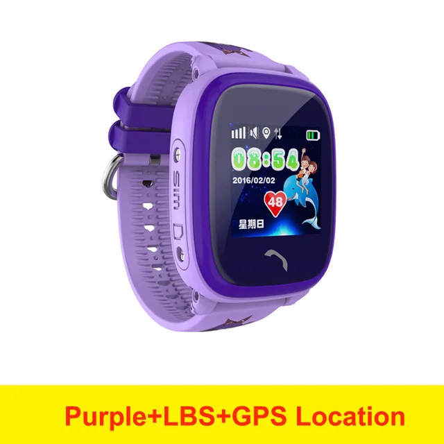Детские часы gps трекер SOS интеллектуальное устройство для мониторинга позиционирования телефон часы совместимы с IOS Android английская версия - Цвет: GPS Purple