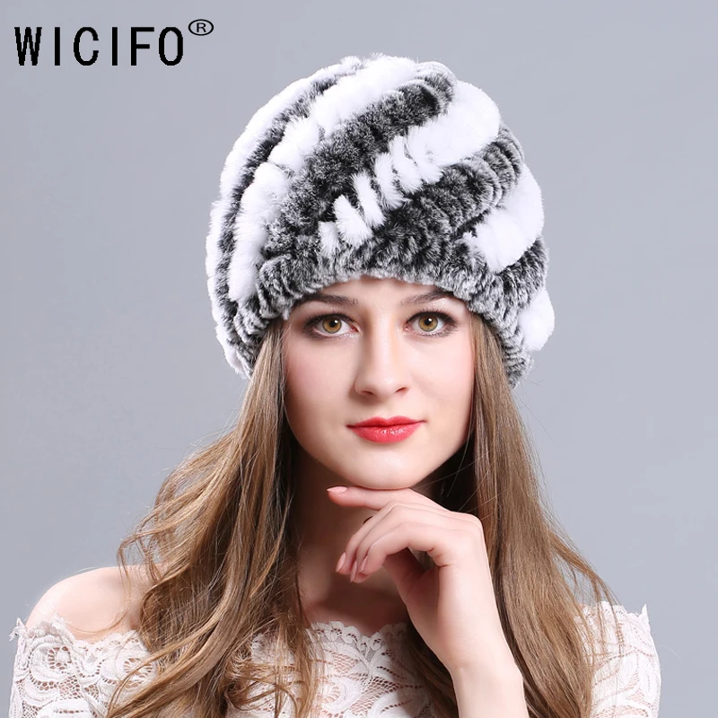 

2019 Lady Winter Natural Real Rex Rabbit Fur Hat Girl 100% Rex Rabbit Fur Cap Warm Soft Knitted Genuine Fur Skullies Beanies