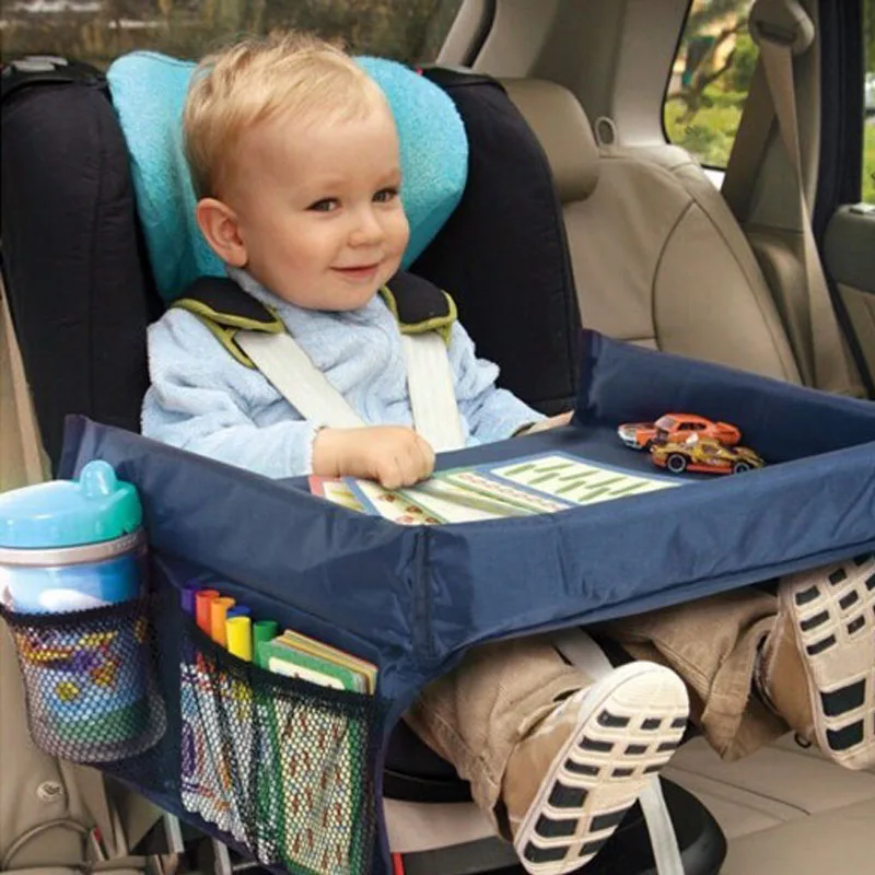 2-Children Portable Table For Car Baby Stroller Holder Food Desk Waterproof New Child Table Car Seat Tray Storage Kids Toy