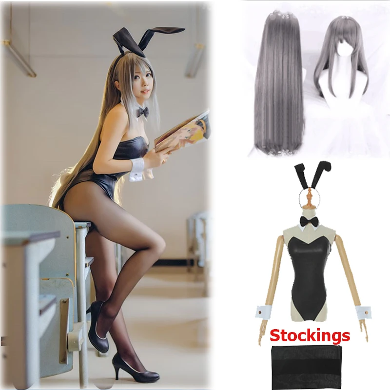 

Adult Women Seishun Buta Yarou wa Bunny Girl Senpai no Yume wo Minai Cosplay Costume Sakurajima Mai Cosplay Sexy Ladies Jumpsuit