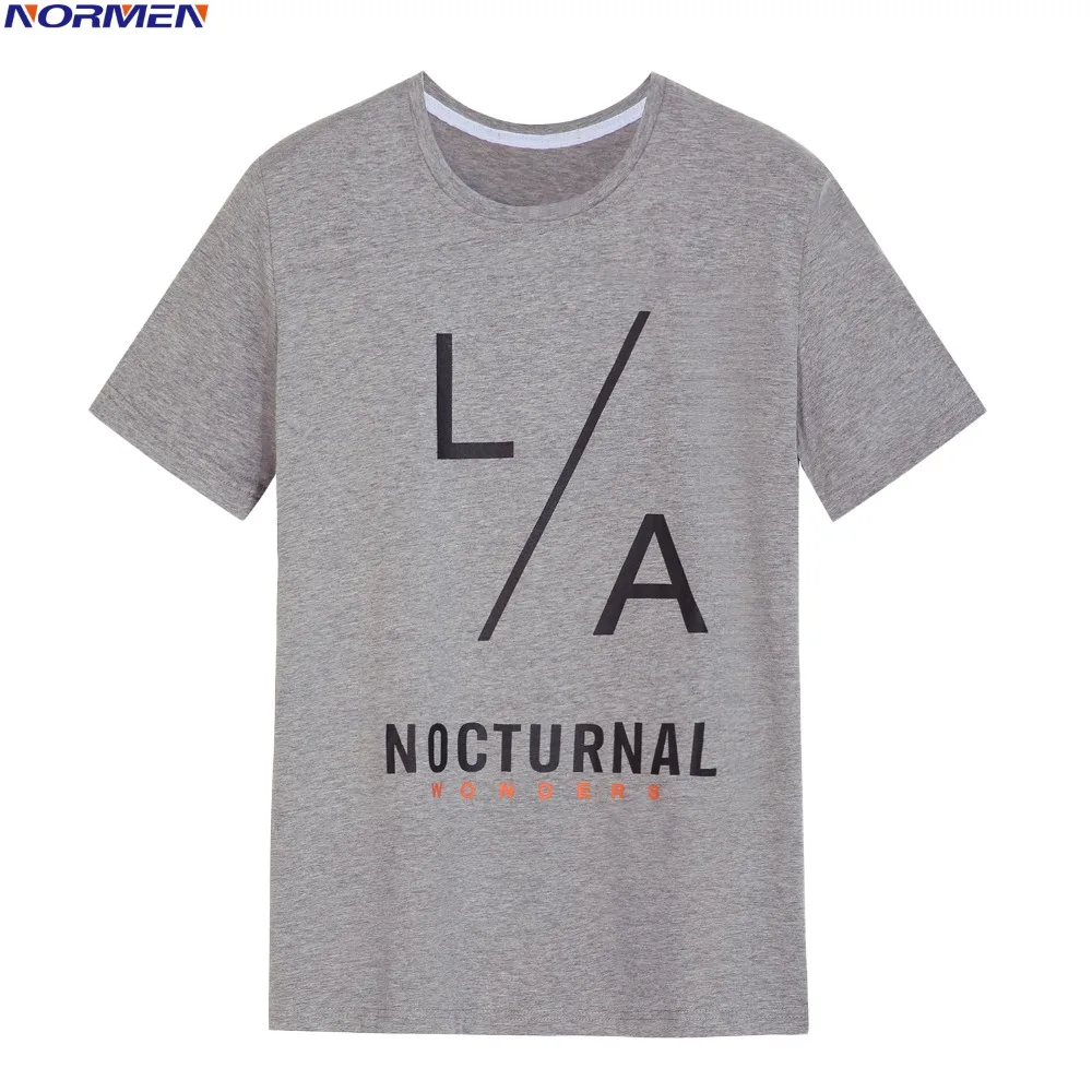 NORMEN Men's Fashion Cotton European Size T Shirts Crew Neck Short