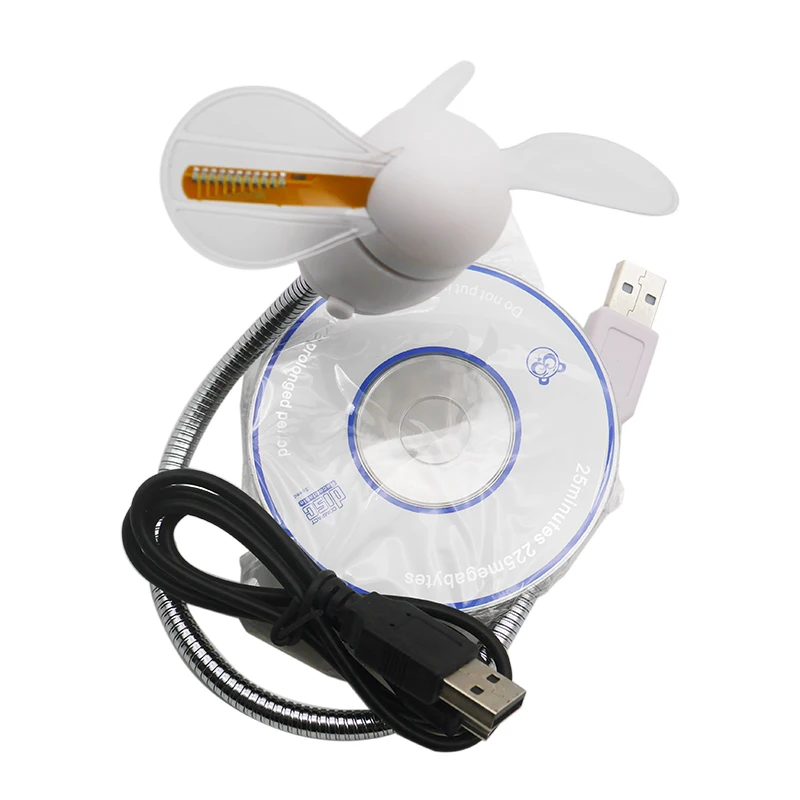 

New 1pcs DIY Programmable Word LED Flash USB Fan Summer With Lamp For PC/Laptop/Notebook Silver Creative Mini Fan Light