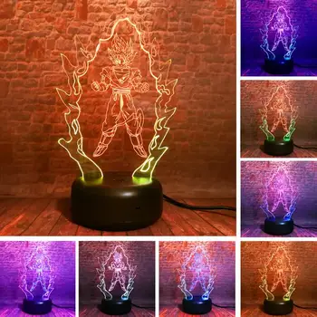 

Dragon Ball Z Son Goku LED Nightlights Double Color Changing Dragon Ball Super Son Goku LED Desk Lamp for Bedroom Decoration