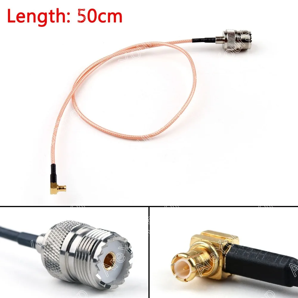 

Areyourshop Sale 50cm Cable MCX Male Plug Right Angle To SO239 UHF Female Jack RG316 20in Pigtail M