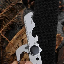 EDC Многофункциональный Карабин из нержавеющей стали открывалка для бутылок Крестовая плоская отвертка проволочный Резак Брелок складной пояс висячий