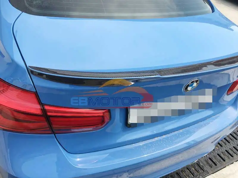 Real carbon fiber V style trunk spoiler for BMW 3-Series F30 F80 M3 4D Sedan 2012UP