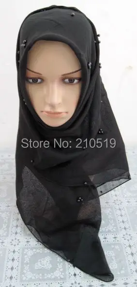 YTT005 популярные хиджаб мусульманский шарф с жемчугом квадратный хиджаб